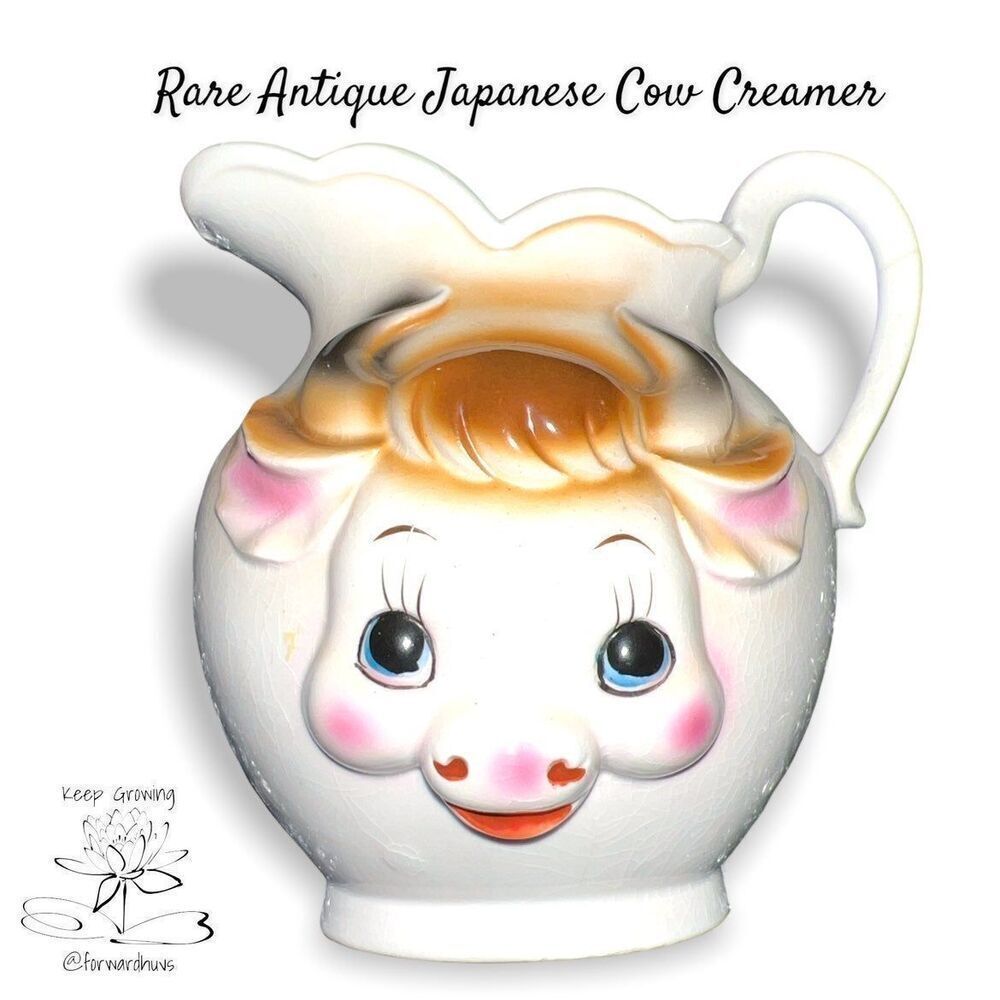 Rare Antique Japanese Cow Creamer